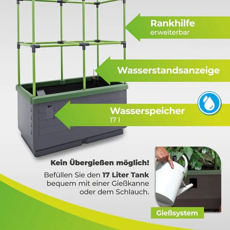 Hochbeet "City Jungle" mit Standfuss und Frühbeetaufsatz - BioGreen GmbH