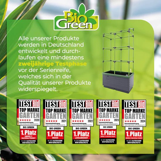 Hochbeet "City Jungle" mit Standfuss und Frühbeetaufsatz - BioGreen GmbH