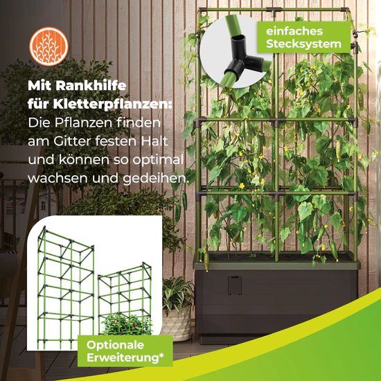 Hochbeet "City Jungle" mit Standfuss und Frühbeetaufsatz - BioGreen GmbH