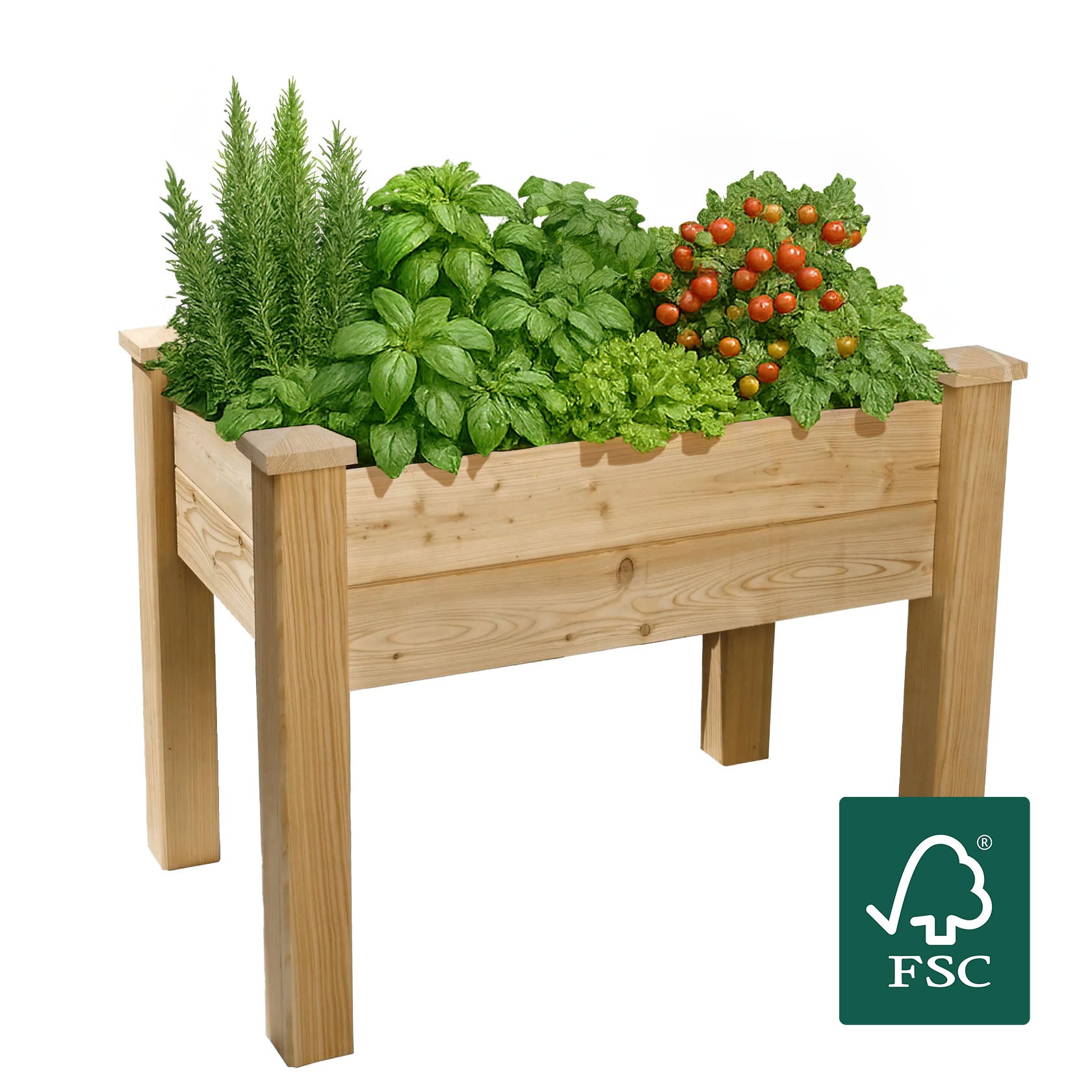 Hochbet Windsor en bois de mélèze pour balcon L 100 x W 60 x H 75 cm