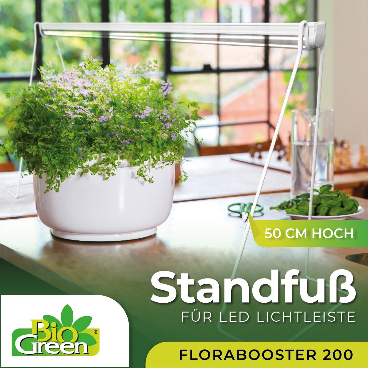 LED - Lichtleiste Florabooster 200 mit 60 cm Länge und Standfuß - BioGreen GmbH