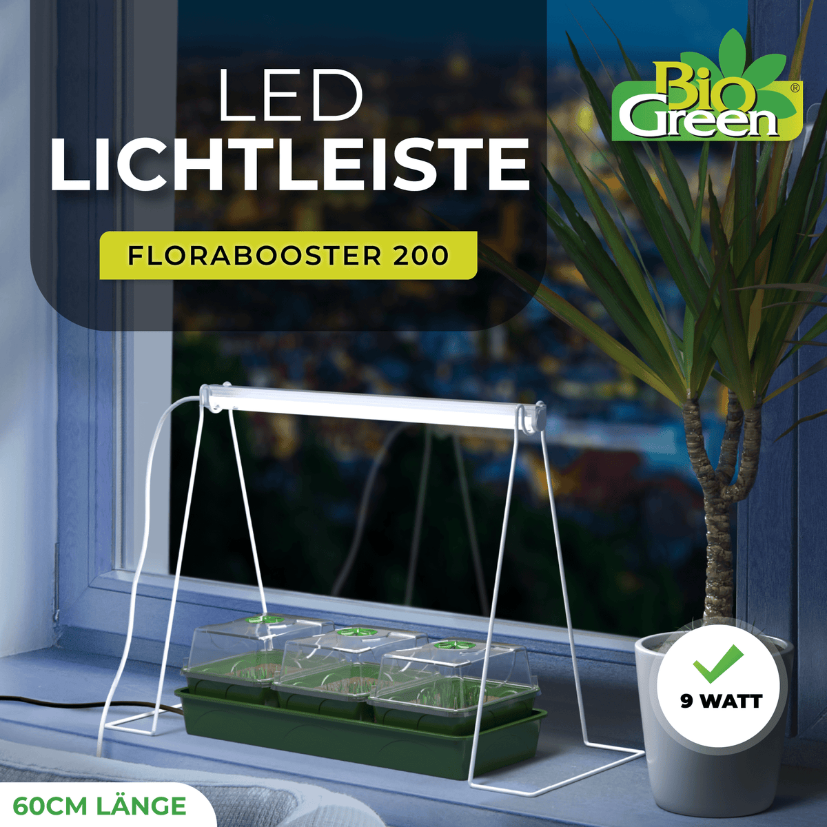 LED - Lichtleiste Florabooster 200 mit 60 cm Länge und Standfuß - BioGreen GmbH