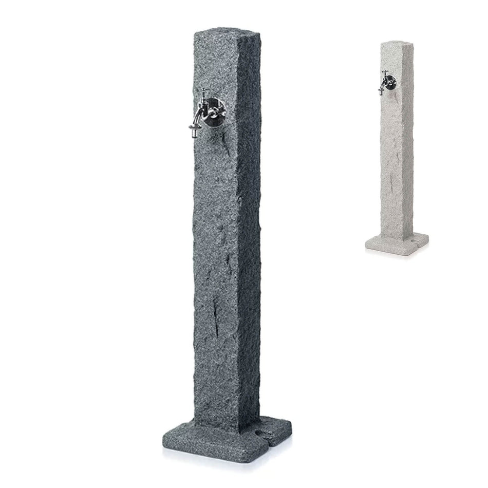 Wasserzapfsäule NATURA, vers. Farben, geschlagene Granitsteinoptik