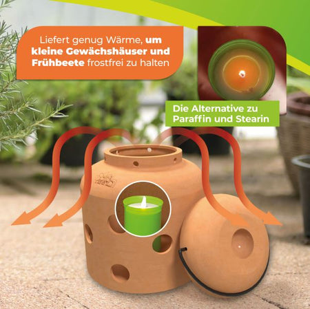 Ökologischer Kerzen - Frostwächter "FireFly" mit 6 Kerzen aus Biomasse - BioGreen GmbH