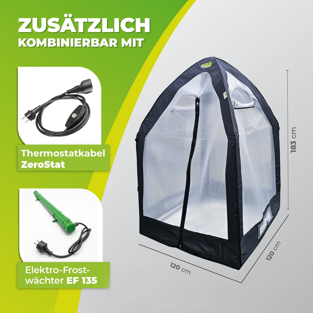 Pflanzen - Überwinterungs - Set „ICEDOME Deluxe“ - L 120 x B 120 x H 183 cm - BioGreen GmbH