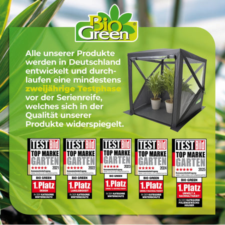 PREMIUM Überwinterungszelt ALASKA XL mit Isolierboden, Gewächshausheizung und Digital - Thermostat - BioGreen GmbH