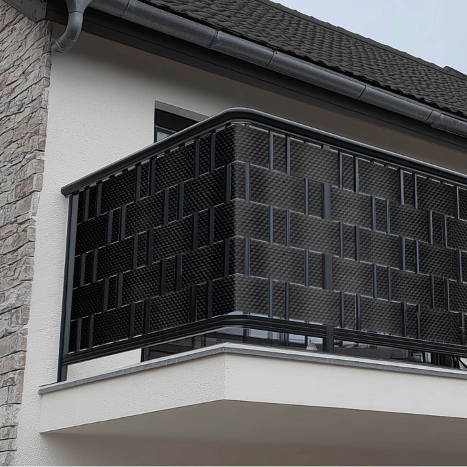 Bandes de protection contre les regards aspect rotin pour clôture grillagée à double barre, 255 cm opaques en polyrotin, vert