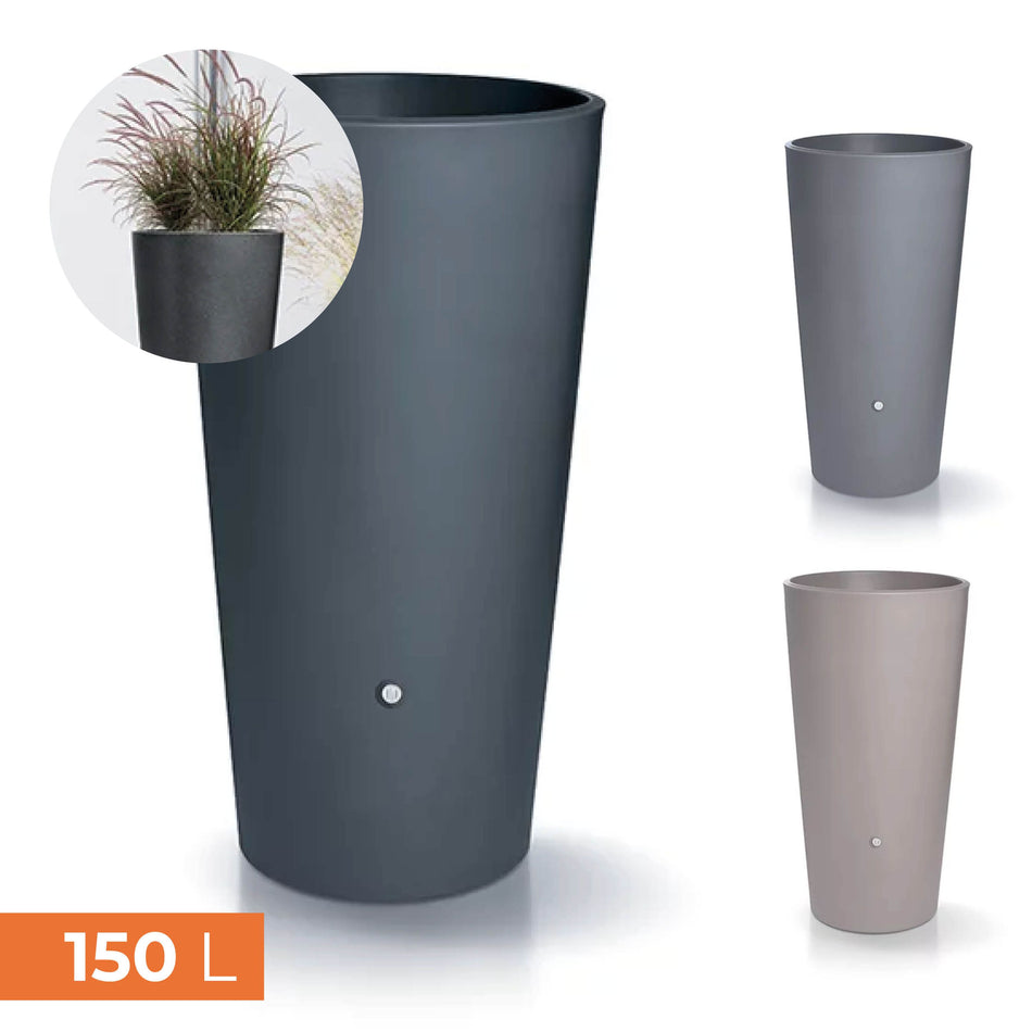 Regentonne RAINBOWL150 L mit Pflanzeinsatz, vers. Farben, matte Oberfläche