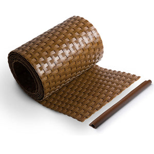 Sichtschutzstreifen Rattan-Optik für Doppelstabmattenzaun, 255 cm Blickdicht aus Polyrattan, Honig