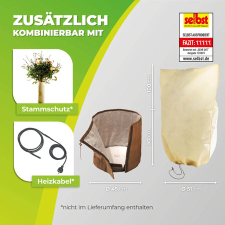 Thermo Topfschutz L Ø 45 cm & Pflanzensack XL Höhe 100 cm - BioGreen GmbH