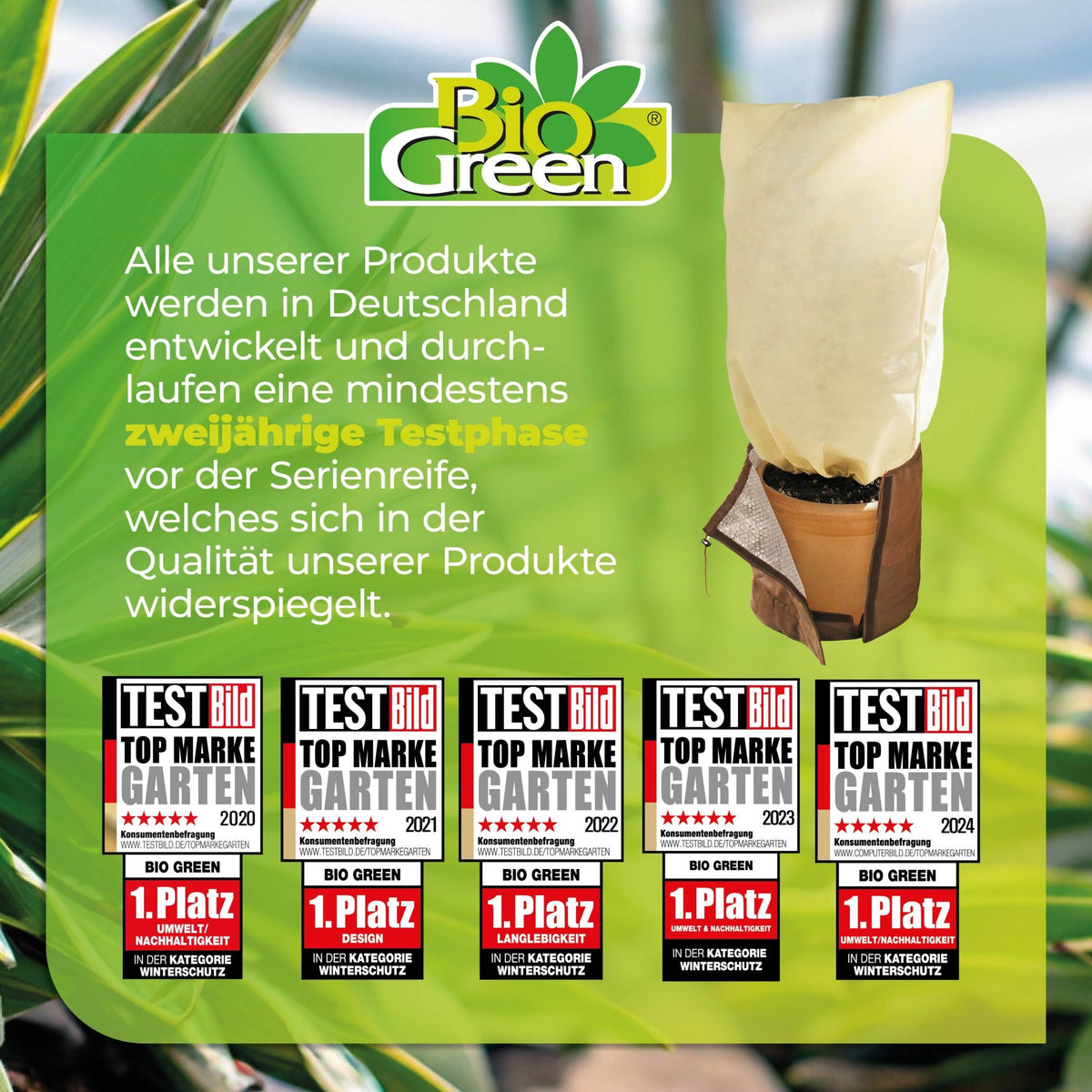 Thermo Topfschutz XL Ø 65 cm & Pflanzensack XL Höhe 100 cm - BioGreen GmbH
