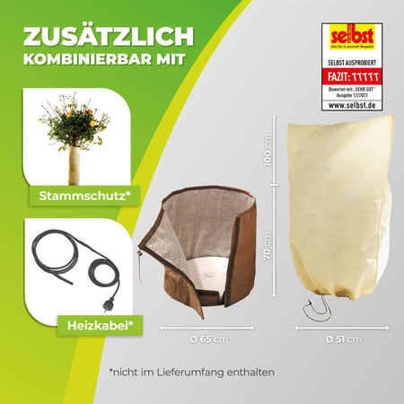 Thermo Topfschutz XL Ø 65 cm & Pflanzensack XL Höhe 100 cm - BioGreen GmbH