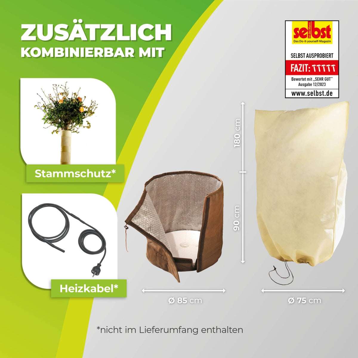Thermo Topfschutz XXL Ø 85 cm & Pflanzensack XXL Höhe 180 cm - BioGreen GmbH