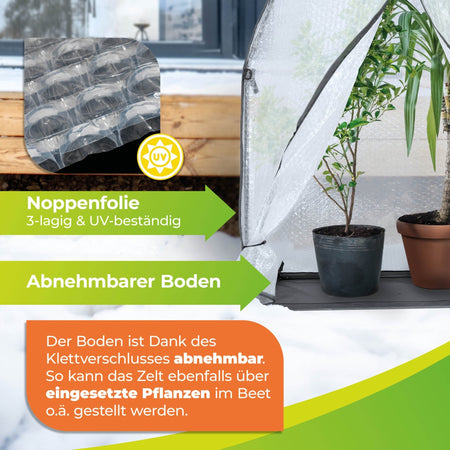 Überwinterungszelt ICEDOME 120 x 120 x H 183 cm + Elektro Frostwächter & Thermostat - Kabel - BioGreen GmbH