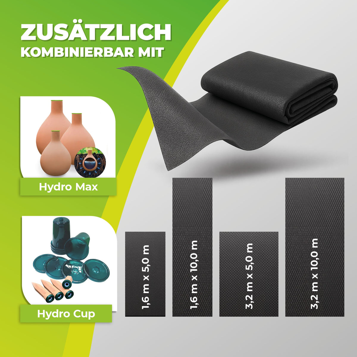 Unkraut - Mulchvlies TERRAVLIES Plus 70 g/m² in Schwarz, UV - Stabil, Wasserdurchlässig - BioGreen GmbH
