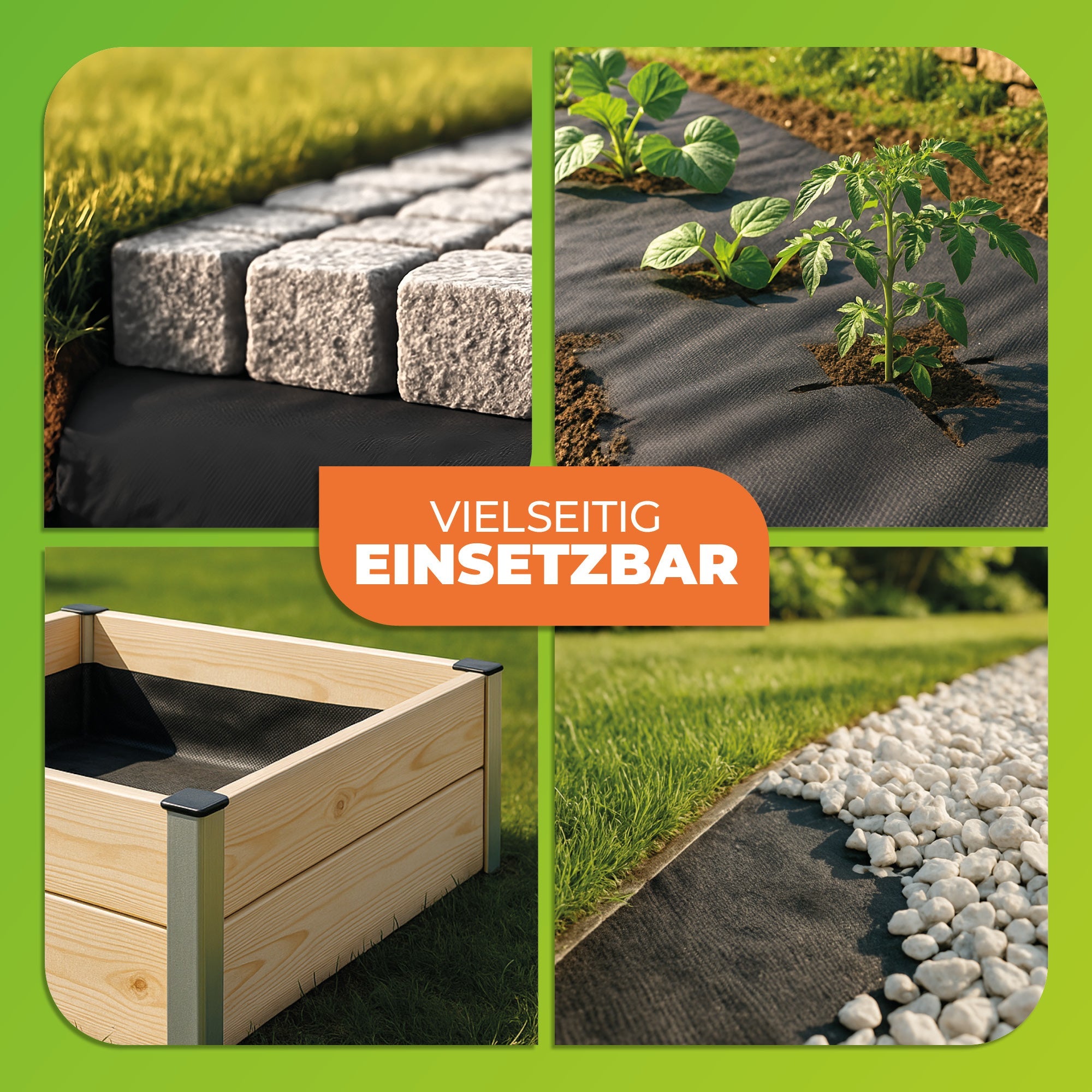 Unkraut - Mulchvlies TERRAVLIES Plus 70 g/m² in Schwarz, UV - Stabil, Wasserdurchlässig - BioGreen GmbH